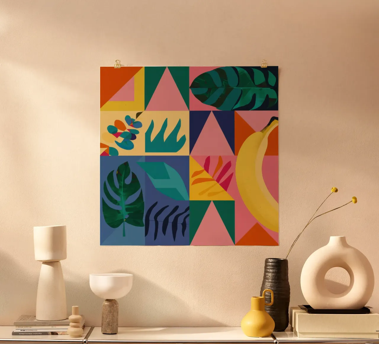 Banaan Abstracte Stilte poster van Obs Canvas
