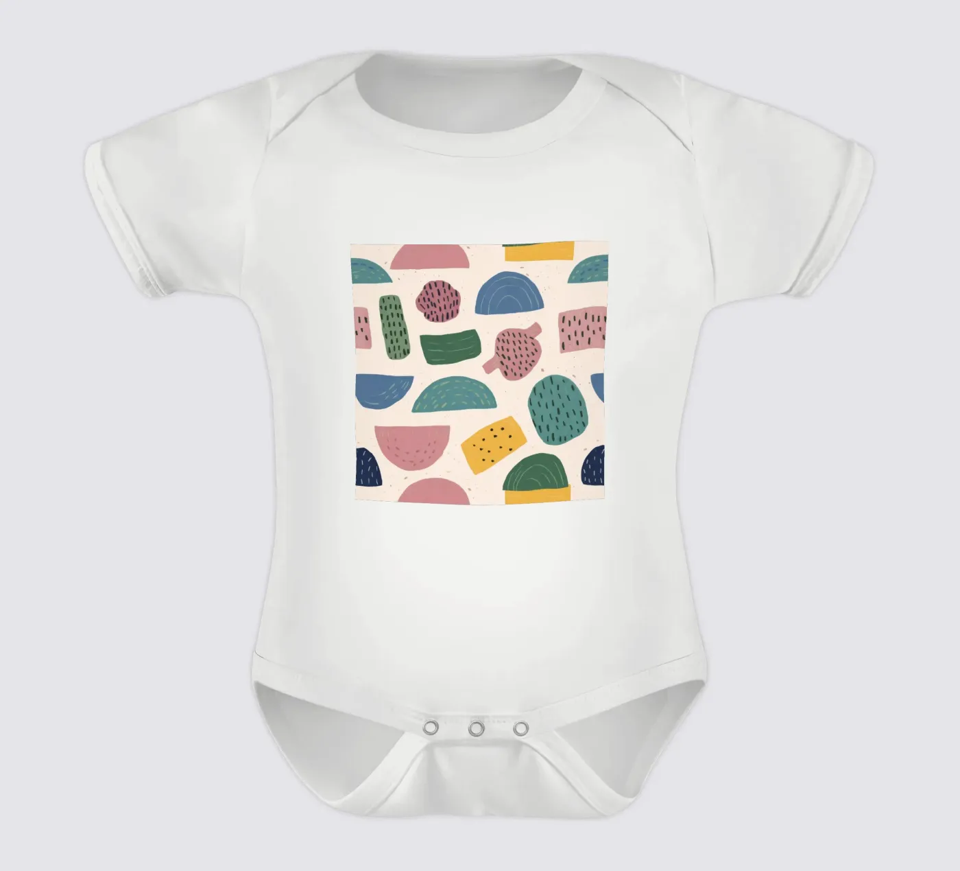 Pastel Shape Pattern Kurzarm Babybody von Line Fable