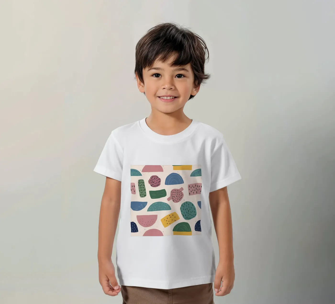Pastel Shape Pattern t-shirt bambini da Line Fable