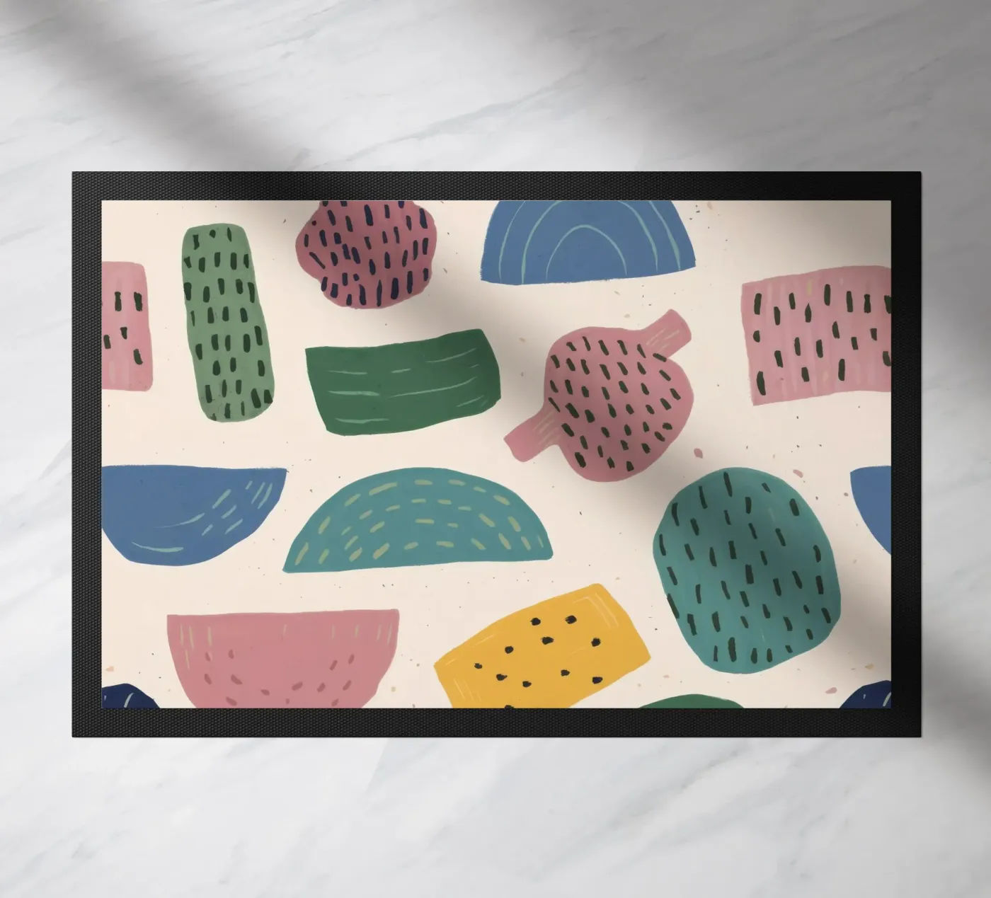 Pastel Shape Pattern doormat by Line Fable