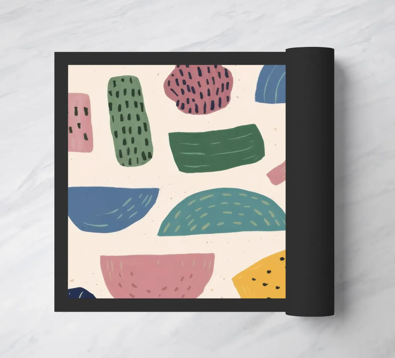 Pastel Shape Pattern doormat by Line Fable