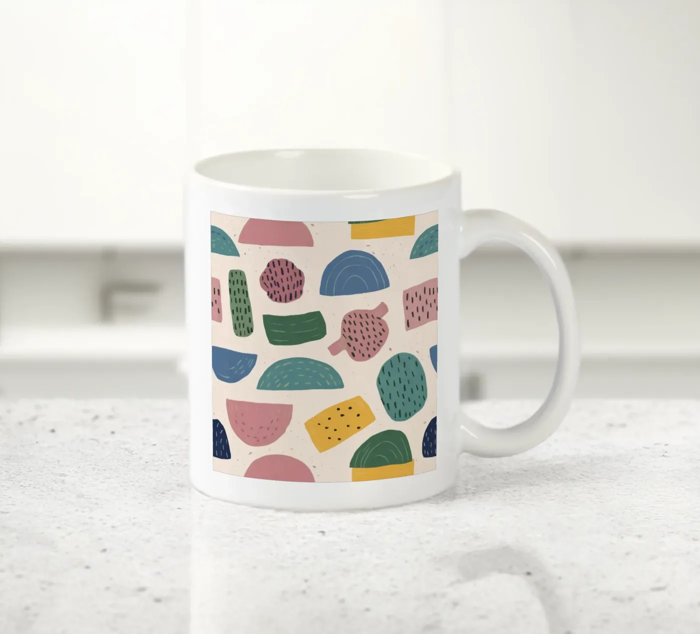 Pastel Shape Pattern ceramic mug by Line Fable