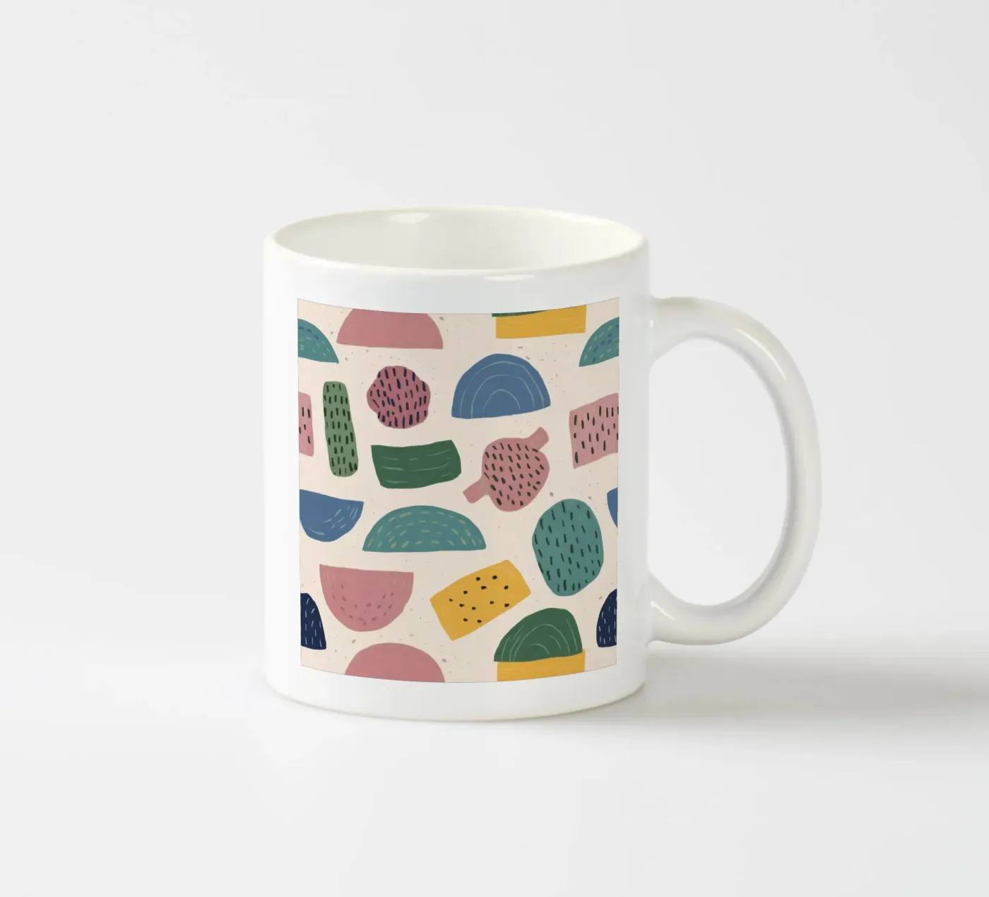 Pastel Shape Pattern ceramic mug by Line Fable