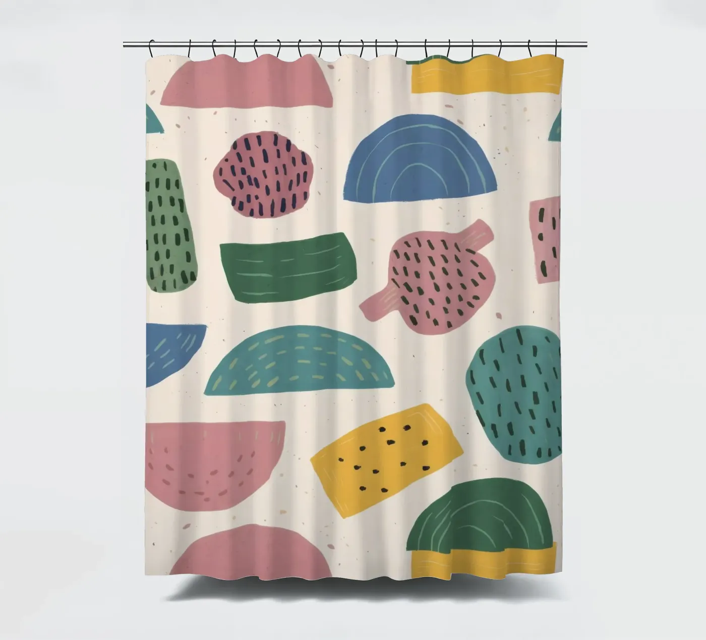 Pastel Shape Pattern Duschvorhang von Line Fable