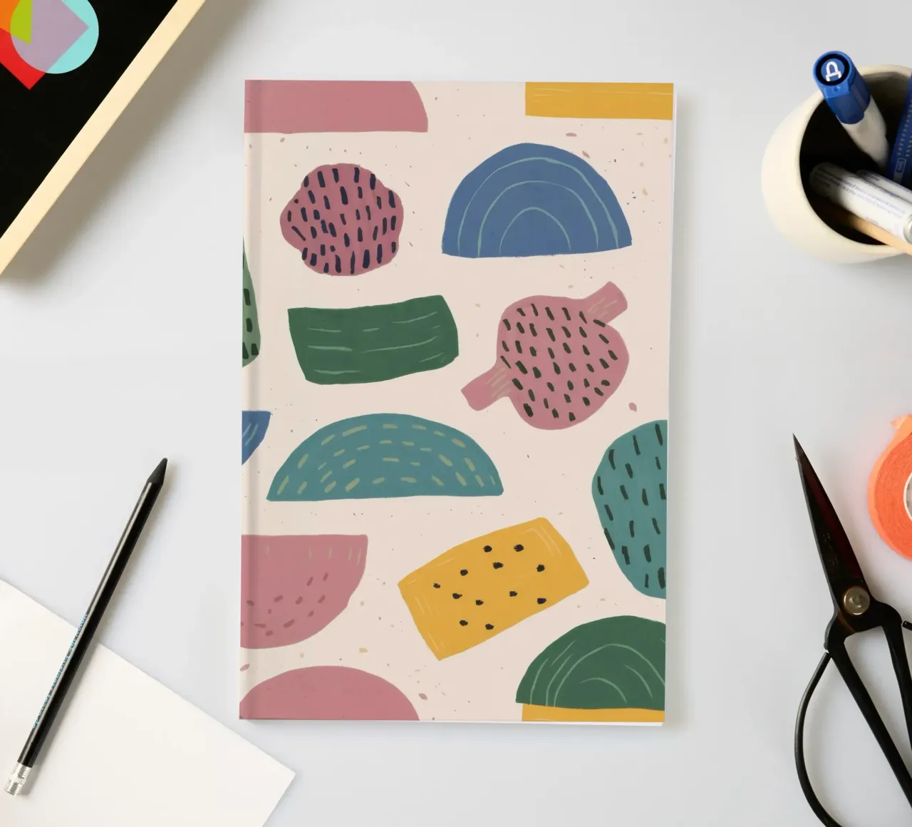 Pastel Shape Pattern notebook by Line Fable