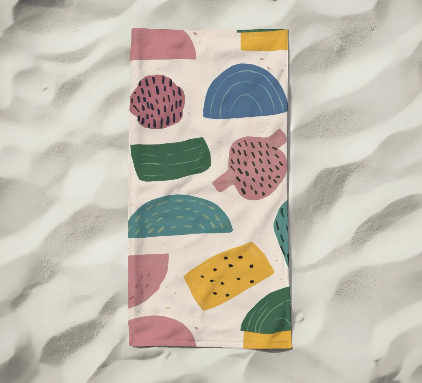 Pastel Shape Pattern beach towel by Line Fable