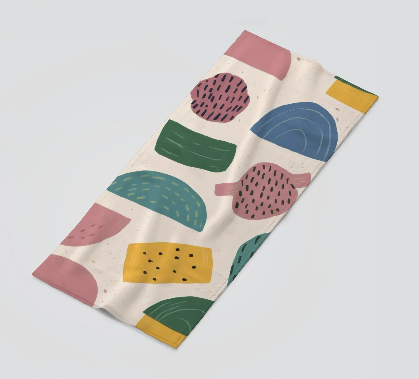 Pastel Shape Pattern beach towel by Line Fable