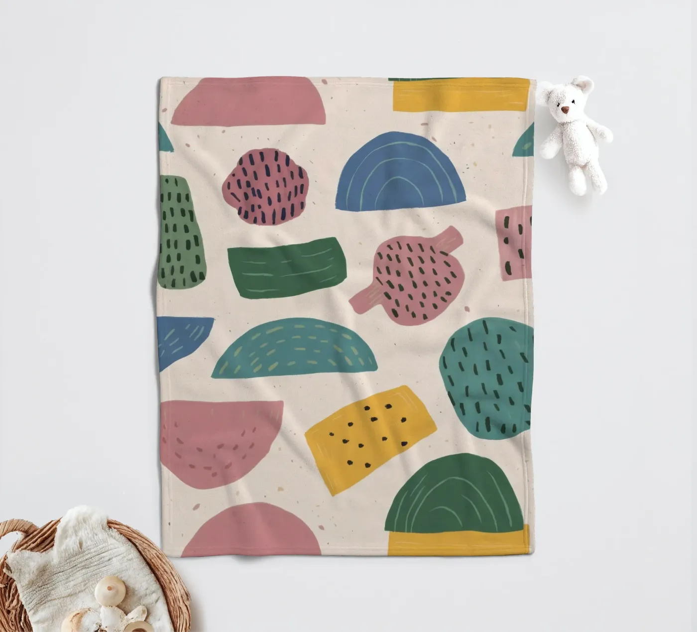 Pastel Shape Pattern fleecedeken van Line Fable