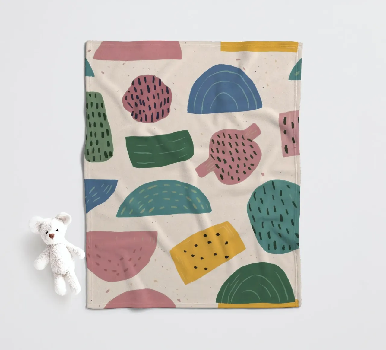 Pastel Shape Pattern Fleecedecke von Line Fable