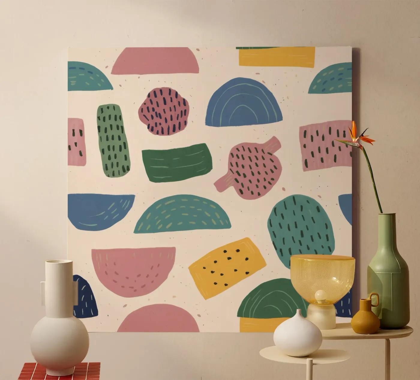 Pastel Shape Pattern toile de Line Fable
