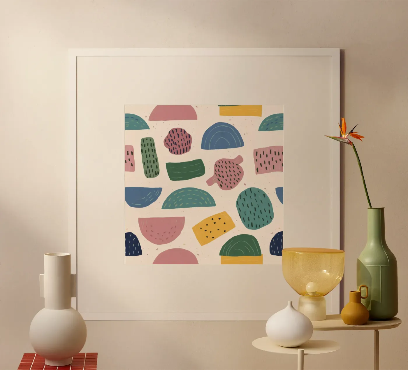 Pastel Shape Pattern poster by Line Fable