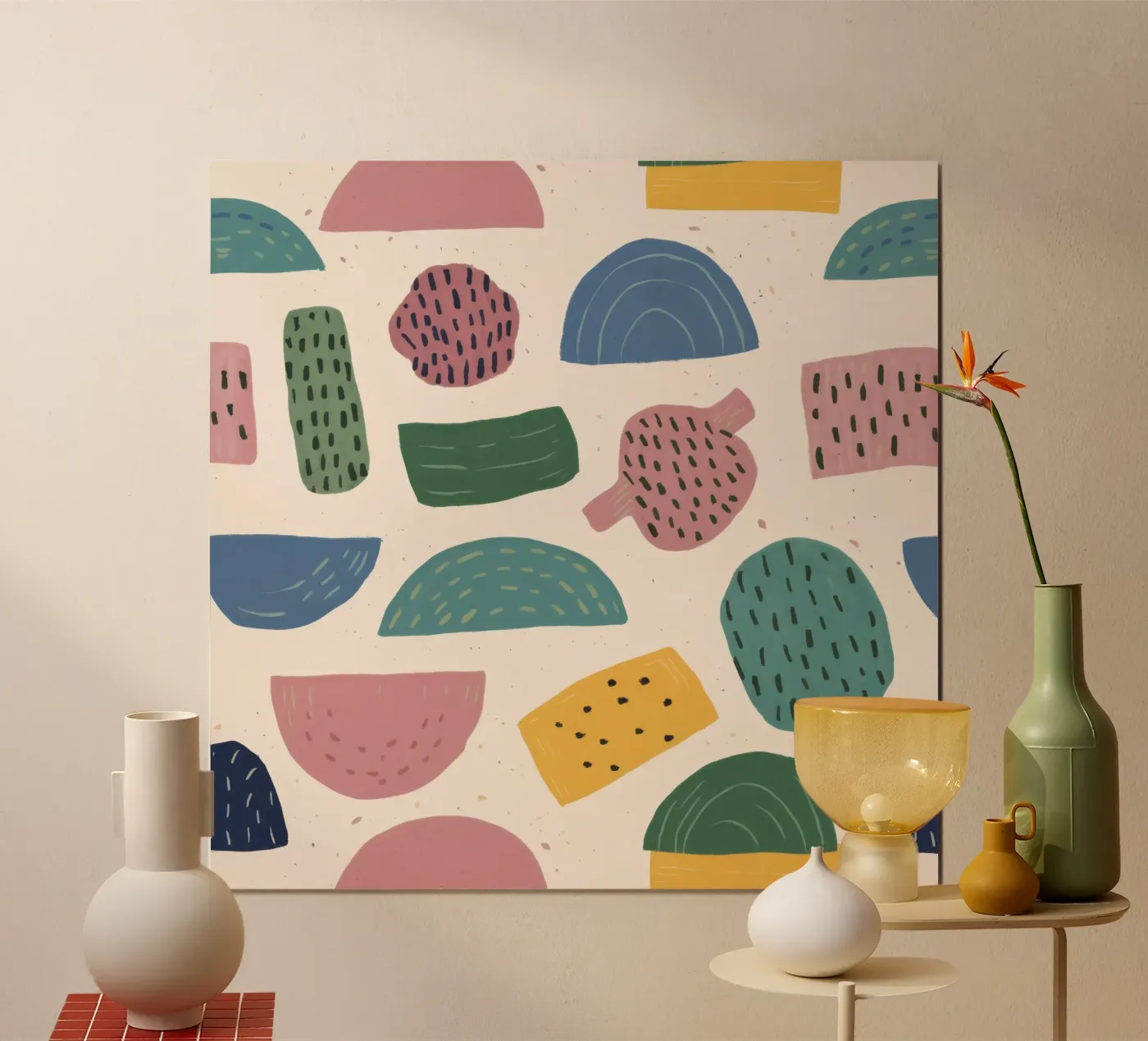 Pastel Shape Pattern poster by Line Fable