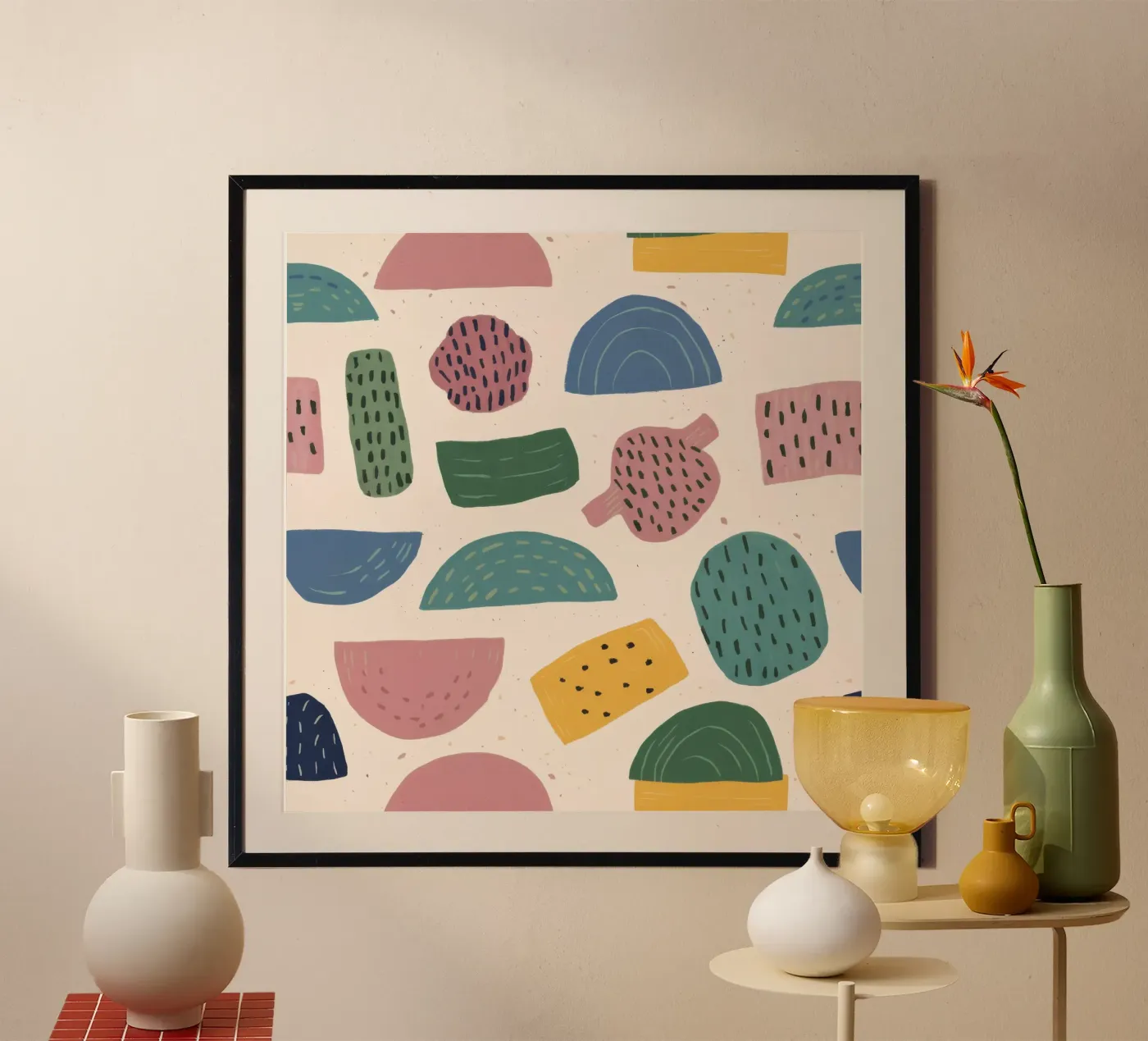 Pastel Shape Pattern poster by Line Fable
