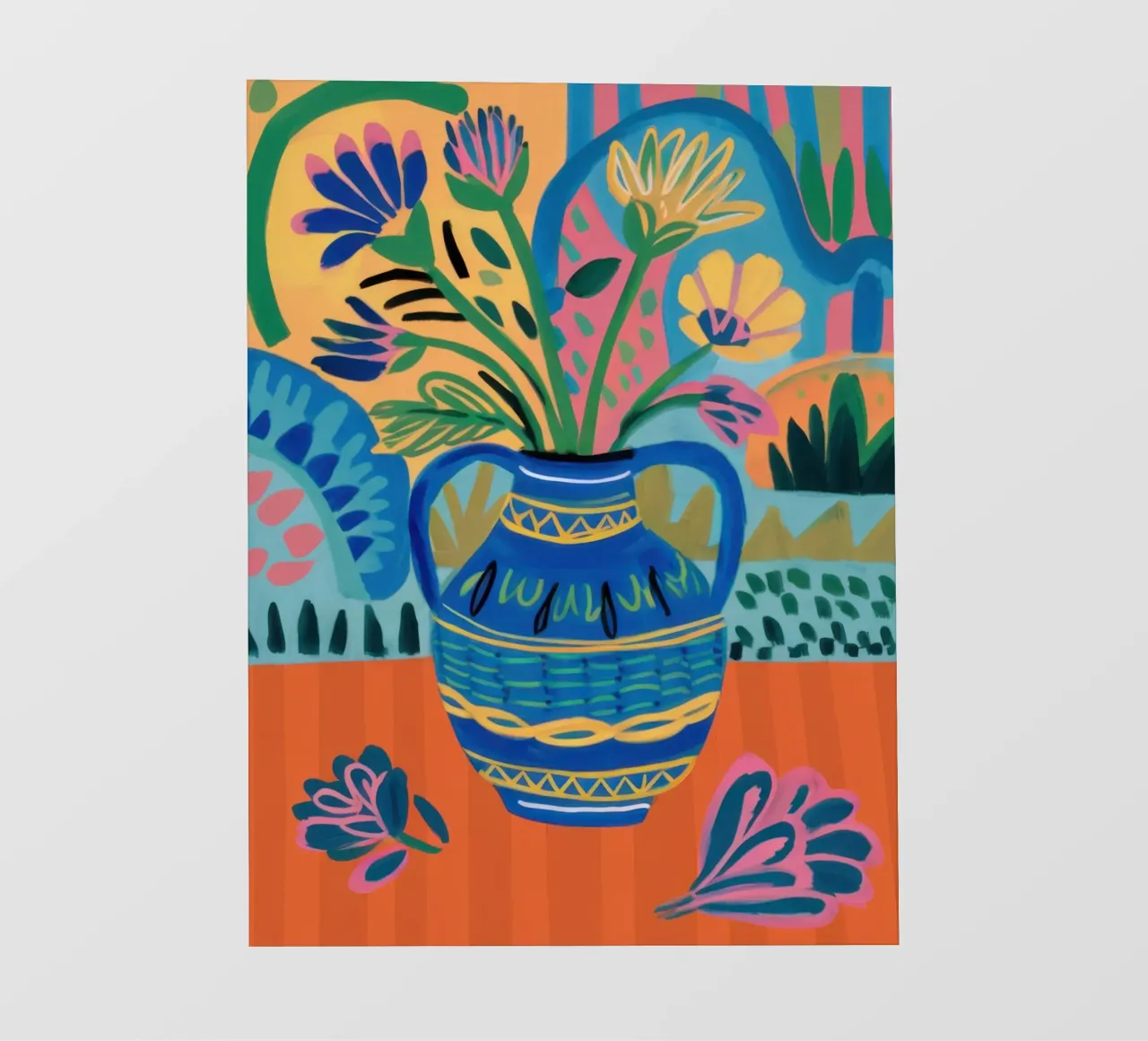 Folk Art Flower Vase backlit film by Thistle Bloom