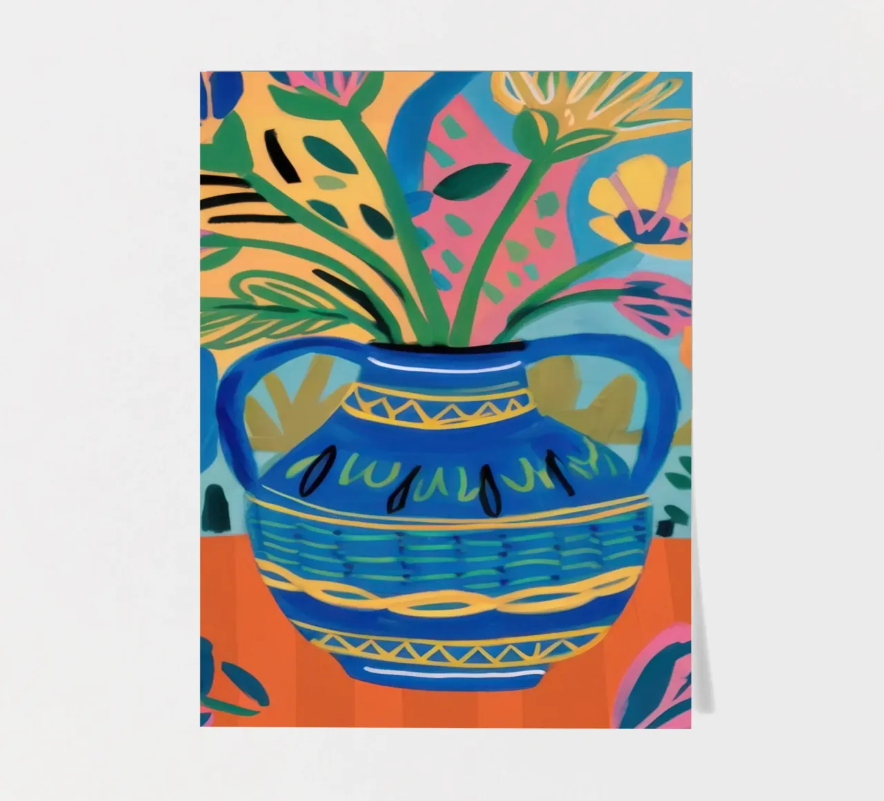 Vaso di fiori d'arte popolare foglio adesivo da Thistle Bloom