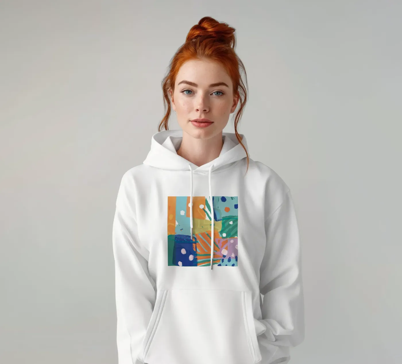 Texture patchwork astratta felpa con cappuccio da Frosh Pallete