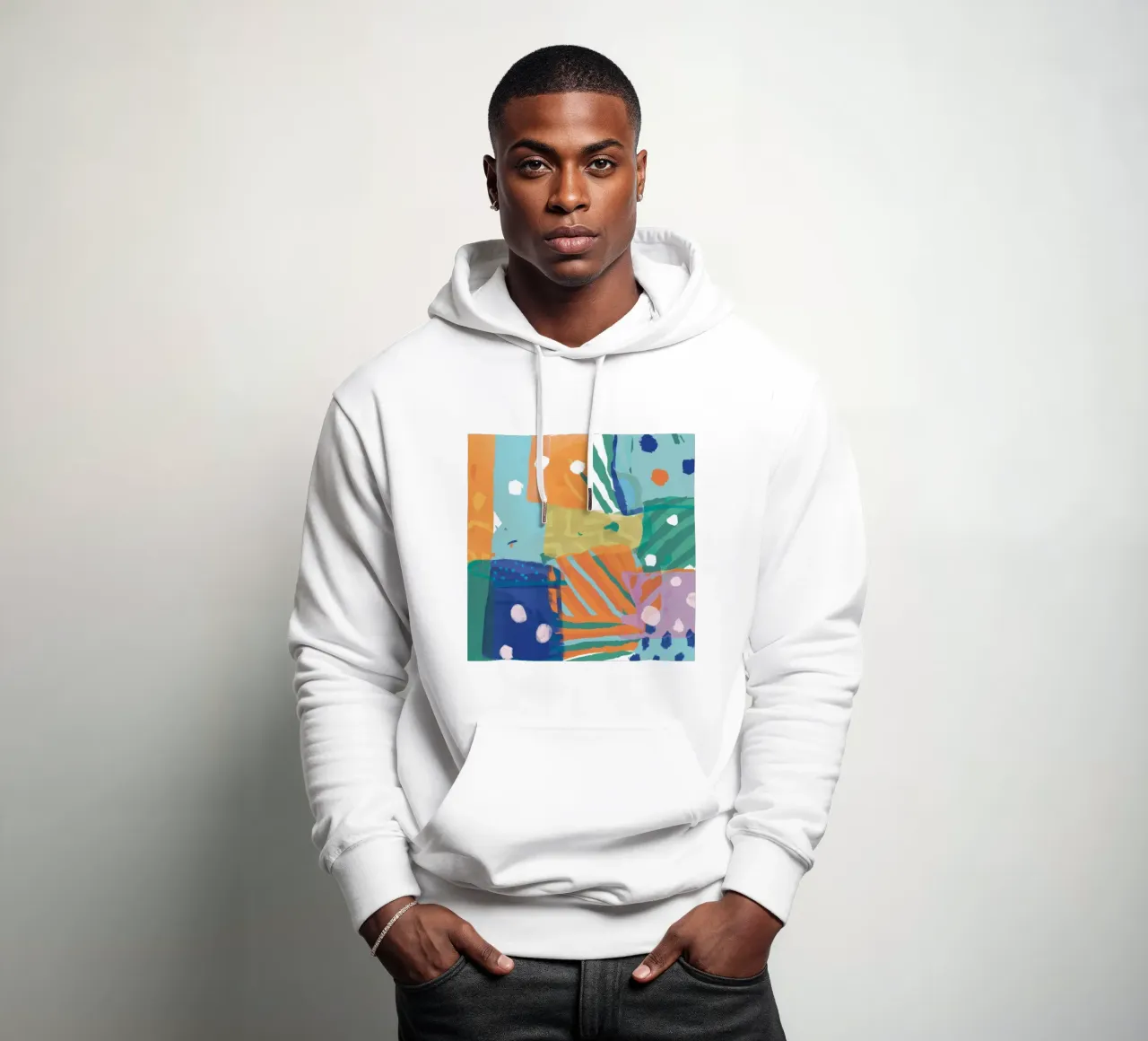 Patchwork Textura Abstracta sudadera con capucha de Frosh Pallete