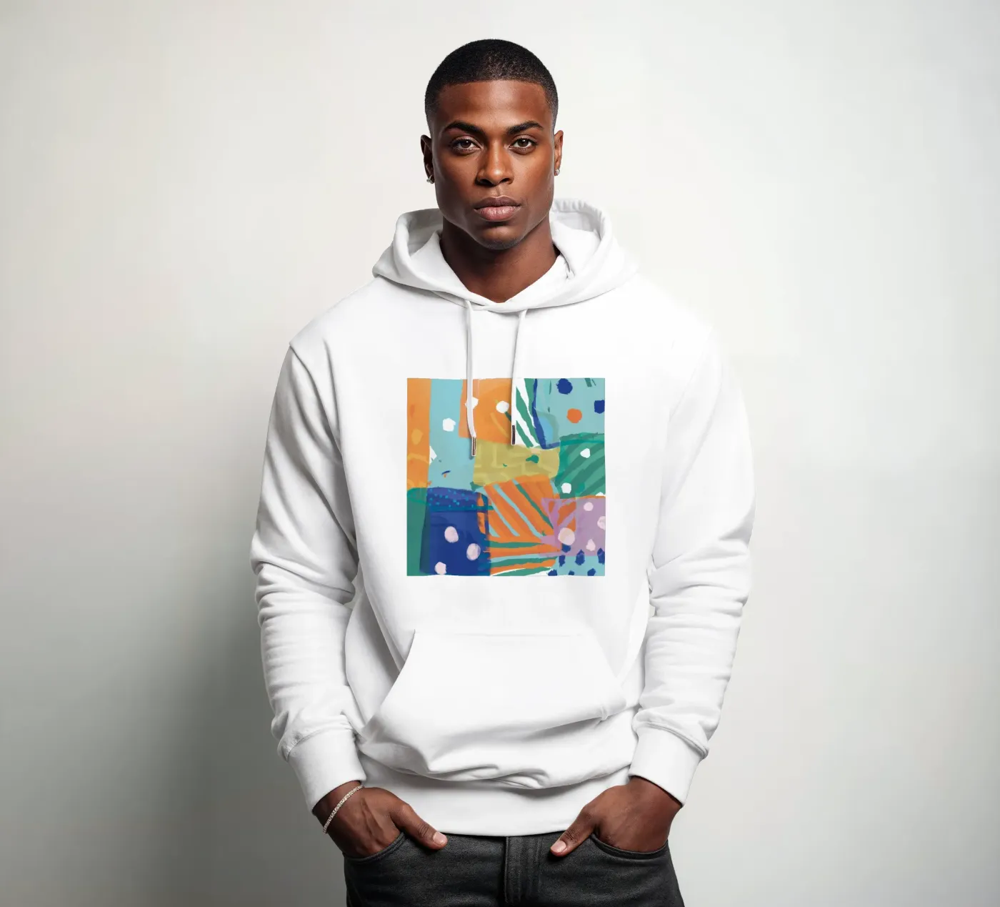 Texture patchwork abstraite sweat à capuche de Frosh Pallete