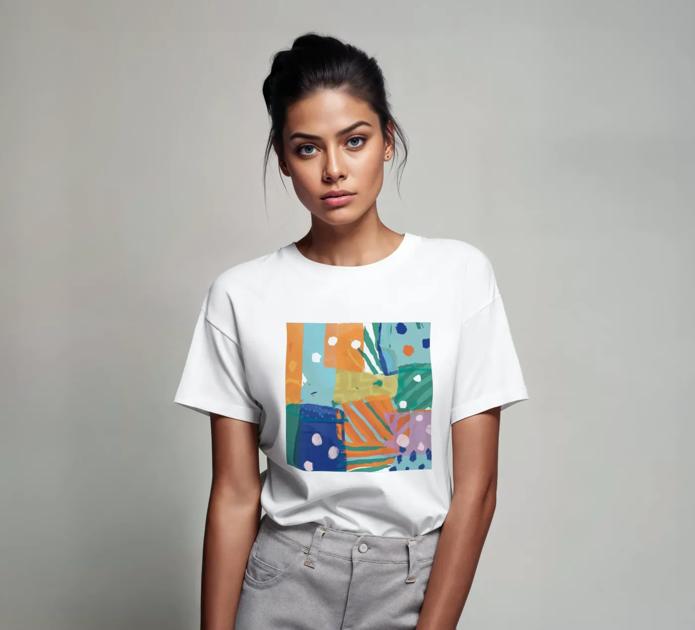 Patchwork Texture Abstract t-shirt de Frosh Pallete