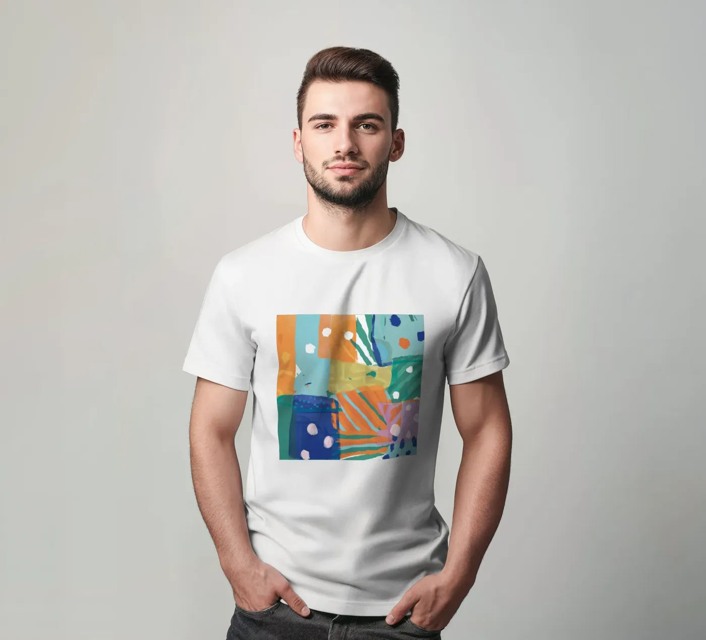 Patchwork Texture Abstract t-shirt de Frosh Pallete
