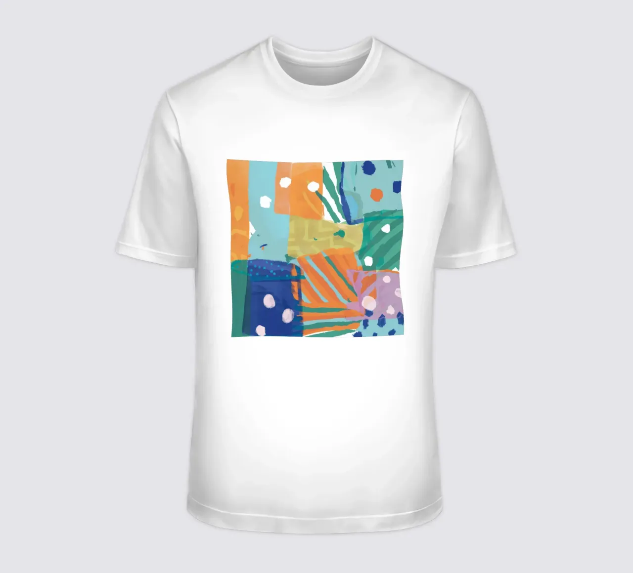Patchwork Textuur Abstract t-shirt van Frosh Pallete