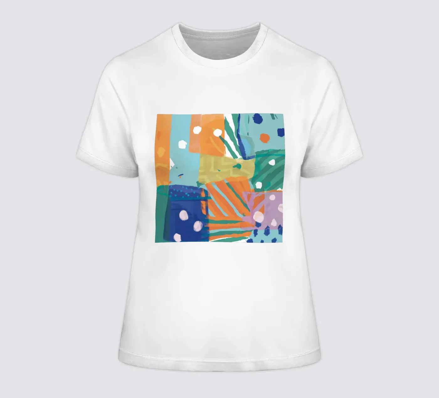 Patchwork Texture Abstract women's fitted t-shirt by Frosh Pallete