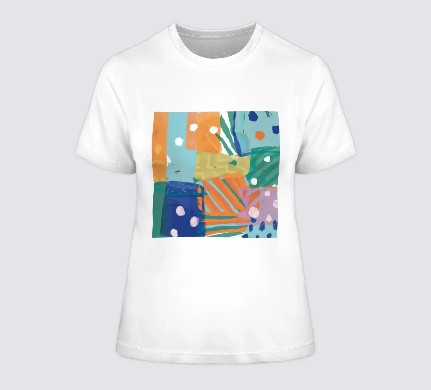 Patchwork Texture Abstract women's fitted t-shirt by Frosh Pallete