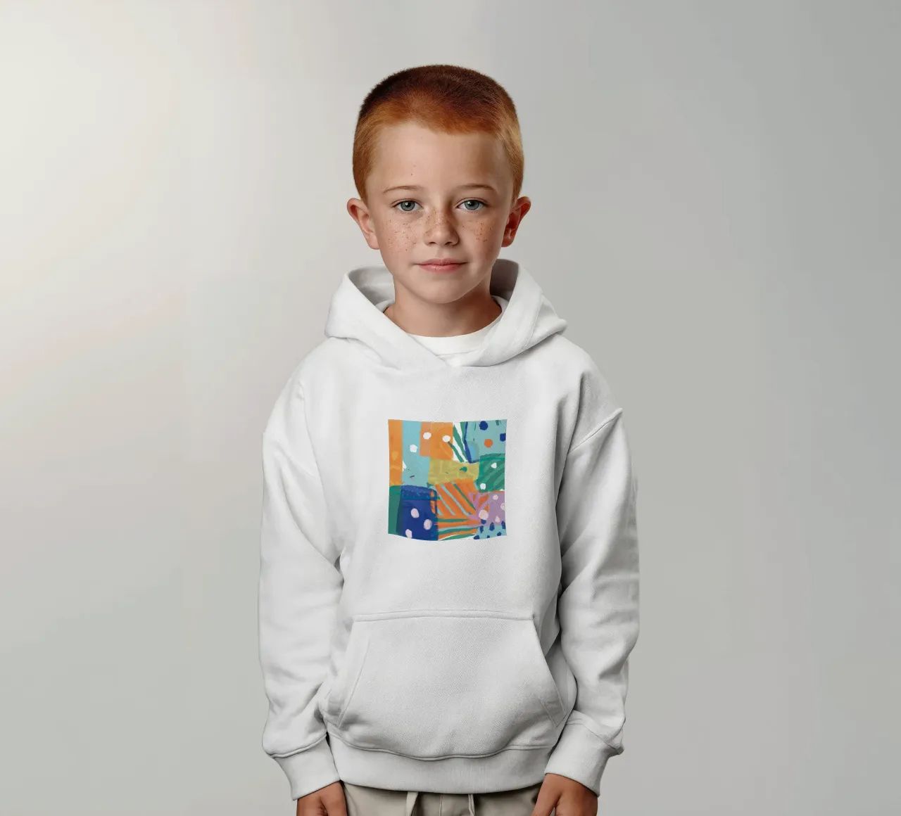 Texture patchwork astratta felpa bambino con cappuccio da Frosh Pallete