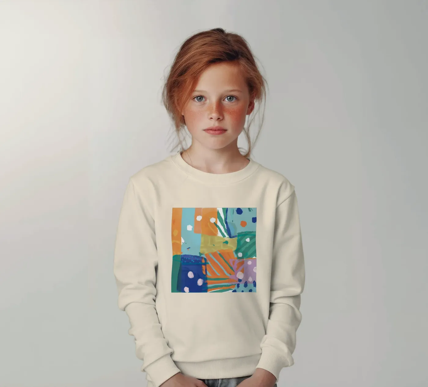 Patchwork Textuur Abstract kinder sweatshirt van Frosh Pallete