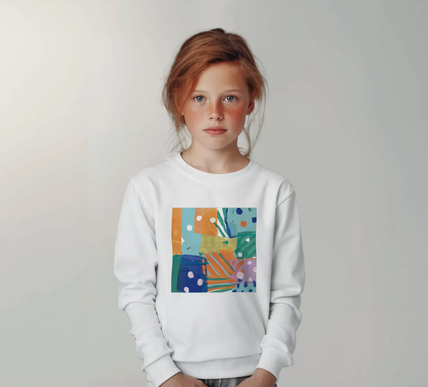 Patchwork Textuur Abstract kinder sweatshirt van Frosh Pallete