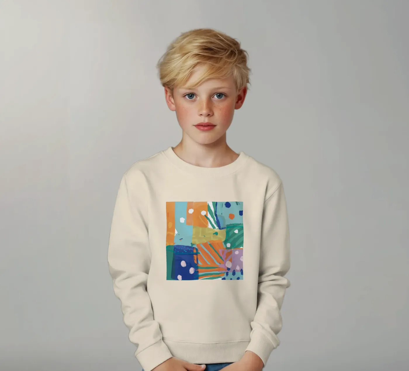 Patchwork Textuur Abstract kinder sweatshirt van Frosh Pallete