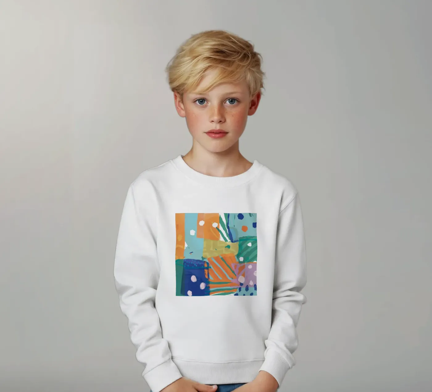 Patchwork Textuur Abstract kinder sweatshirt van Frosh Pallete