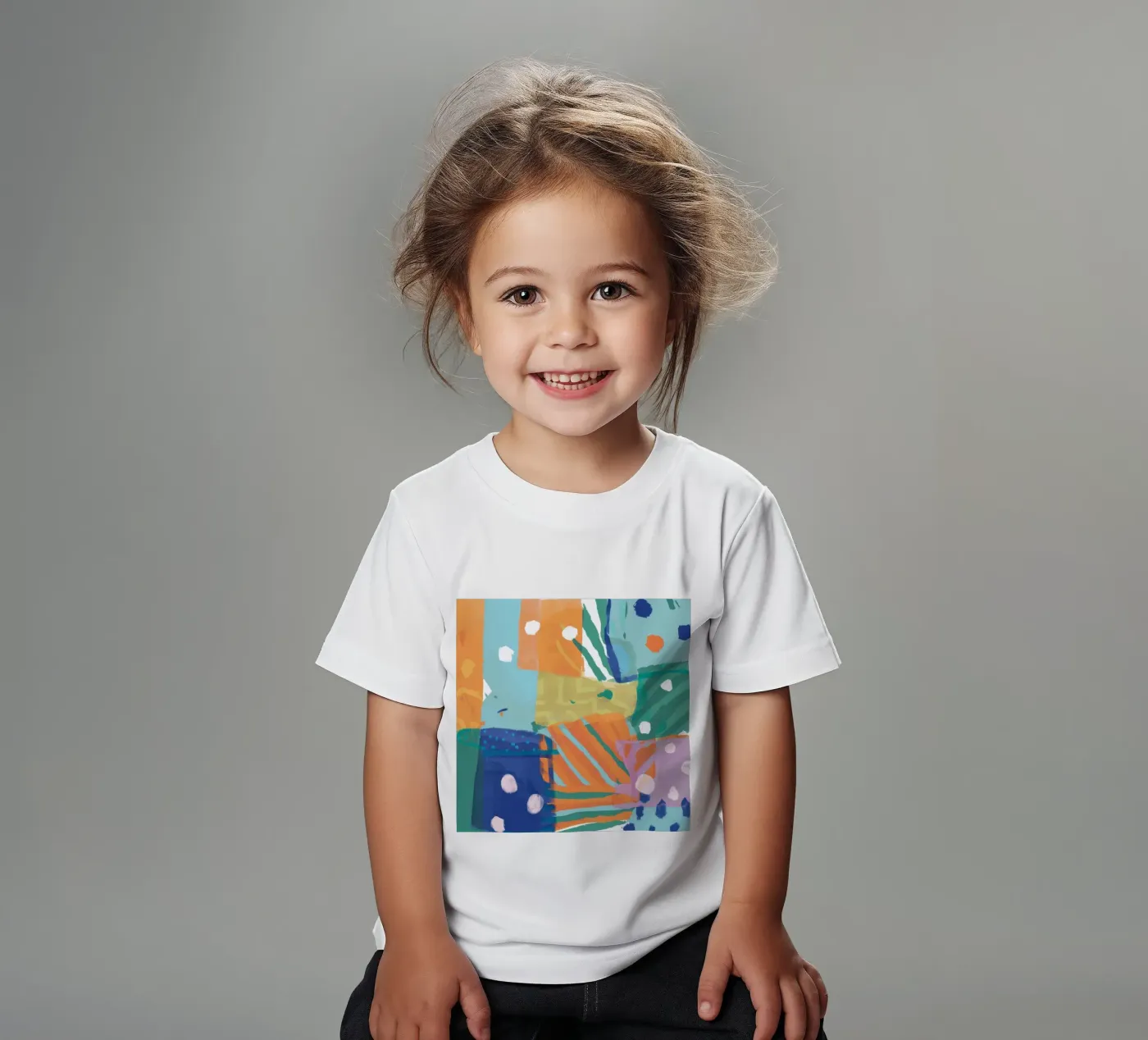 Patchwork Texture Abstract Kinder T-Shirt von Frosh Pallete