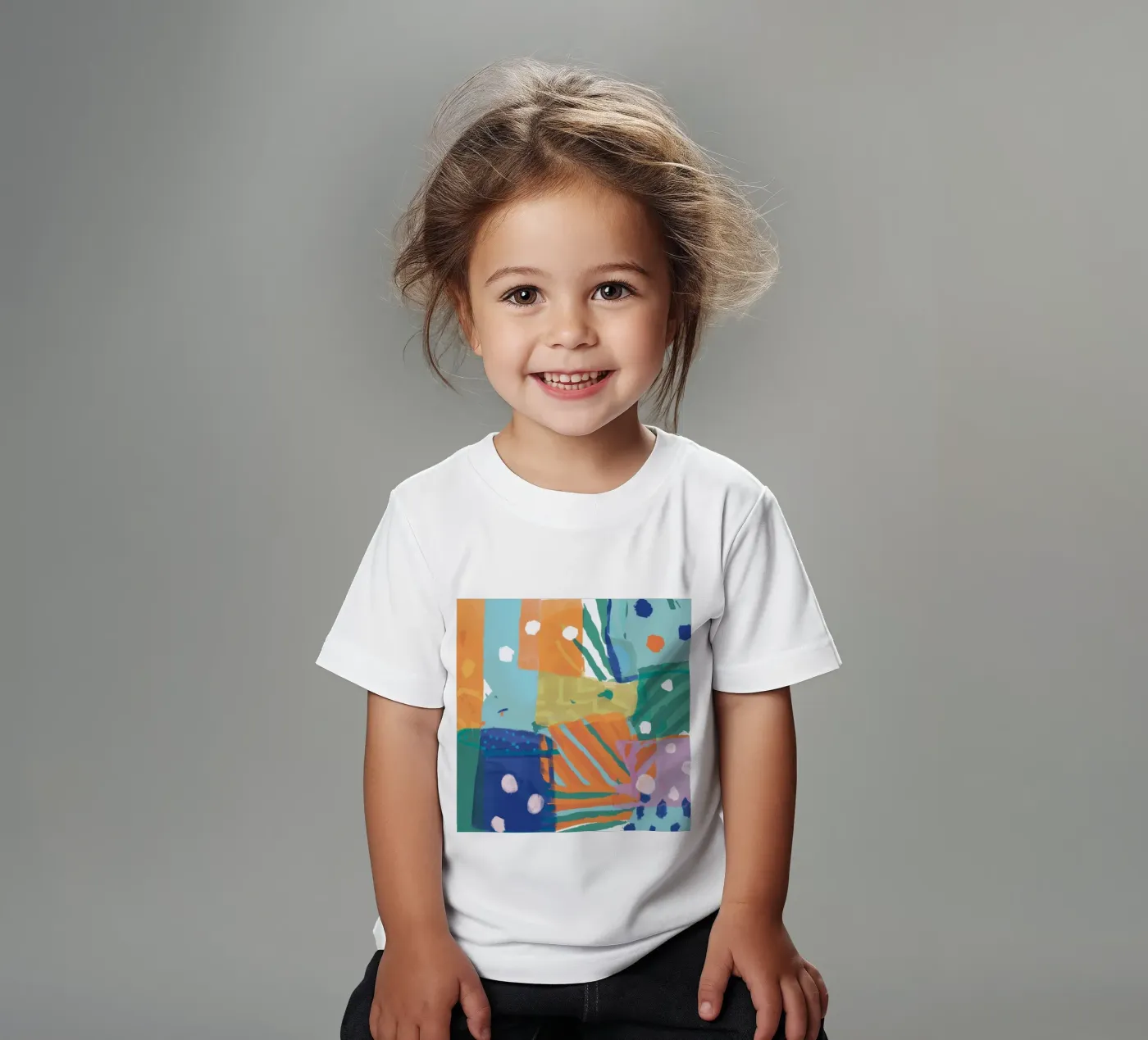 Patchwork Texture Abstract t-shirt enfant de Frosh Pallete