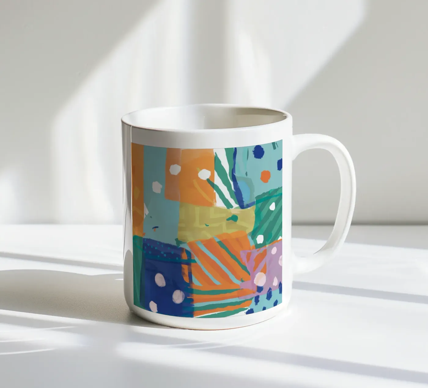 Patchwork Texture Abstract Keramik Tasse von Frosh Pallete