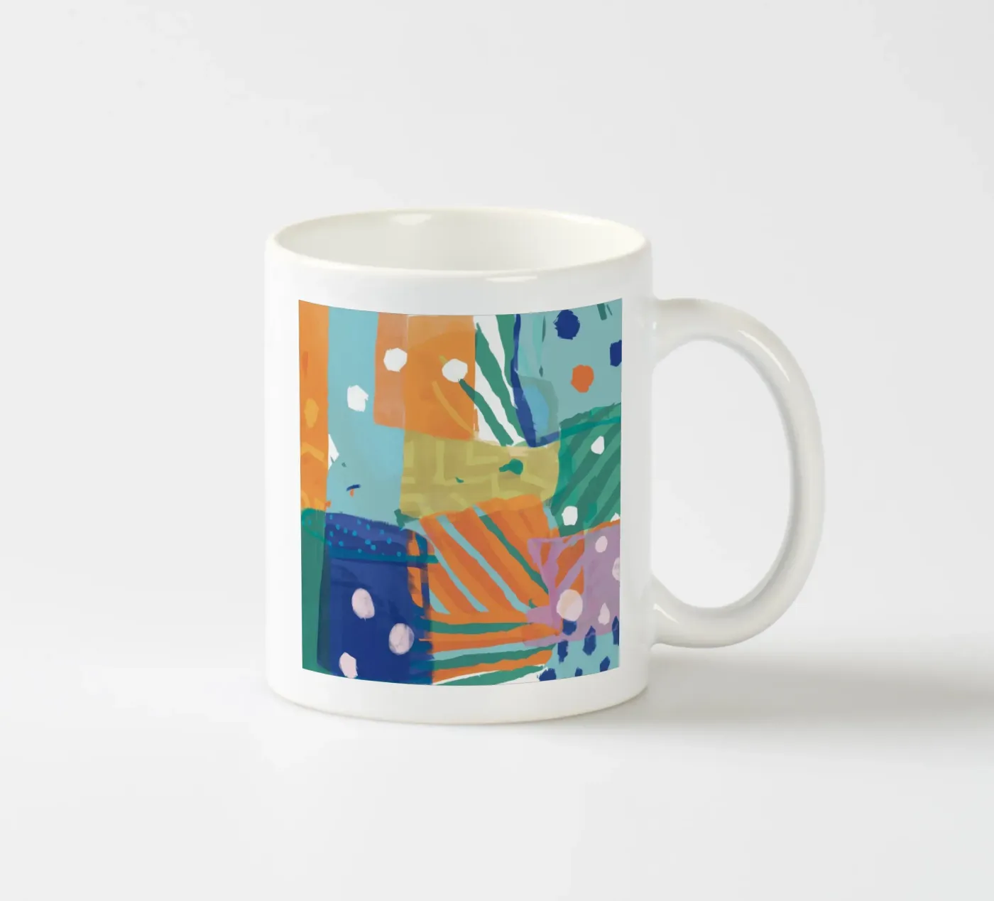 Patchwork Texture Abstract ceramic mug by Frosh Pallete