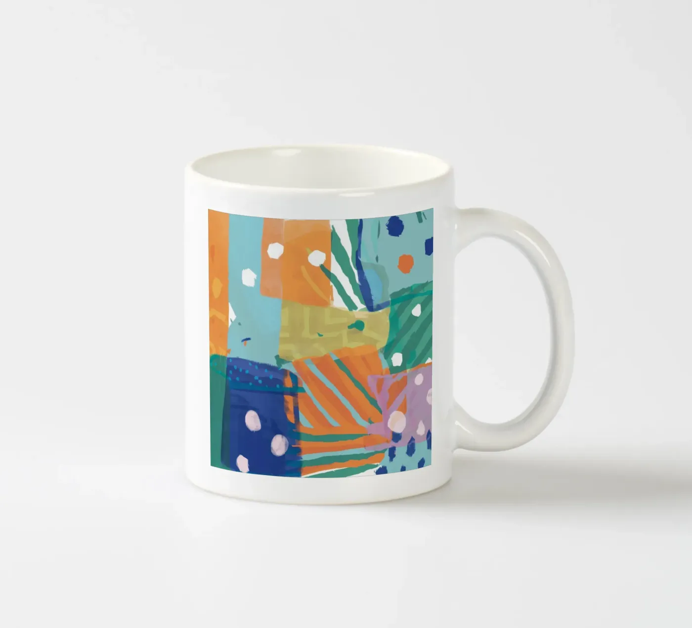 Patchwork Texture Abstract Keramik Tasse von Frosh Pallete