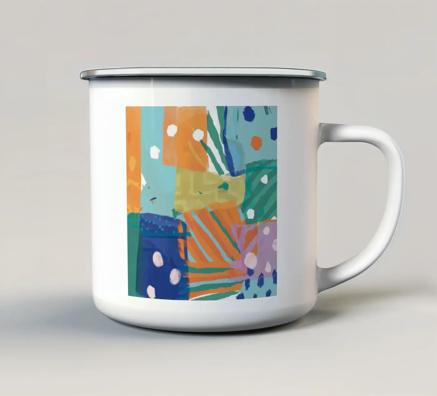 Patchwork Texture Abstract emaille mok van Frosh Pallete