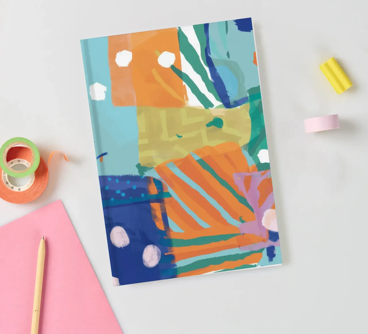 Patchwork Texture Abstract notebook by Frosh Pallete