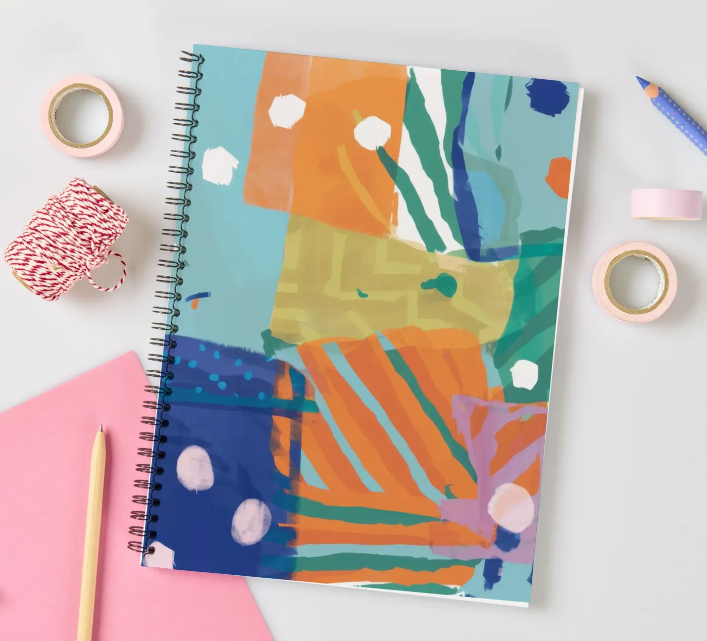 Patchwork Texture Abstract spiral notebook by Frosh Pallete