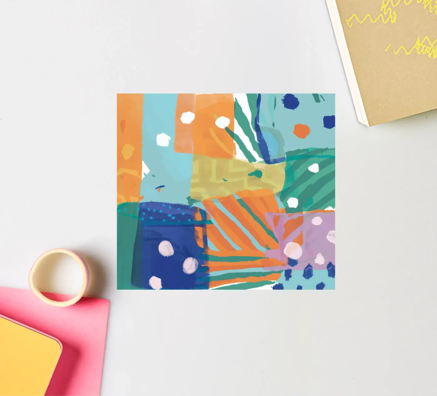 Patchwork Texture Abstract Sticker von Frosh Pallete