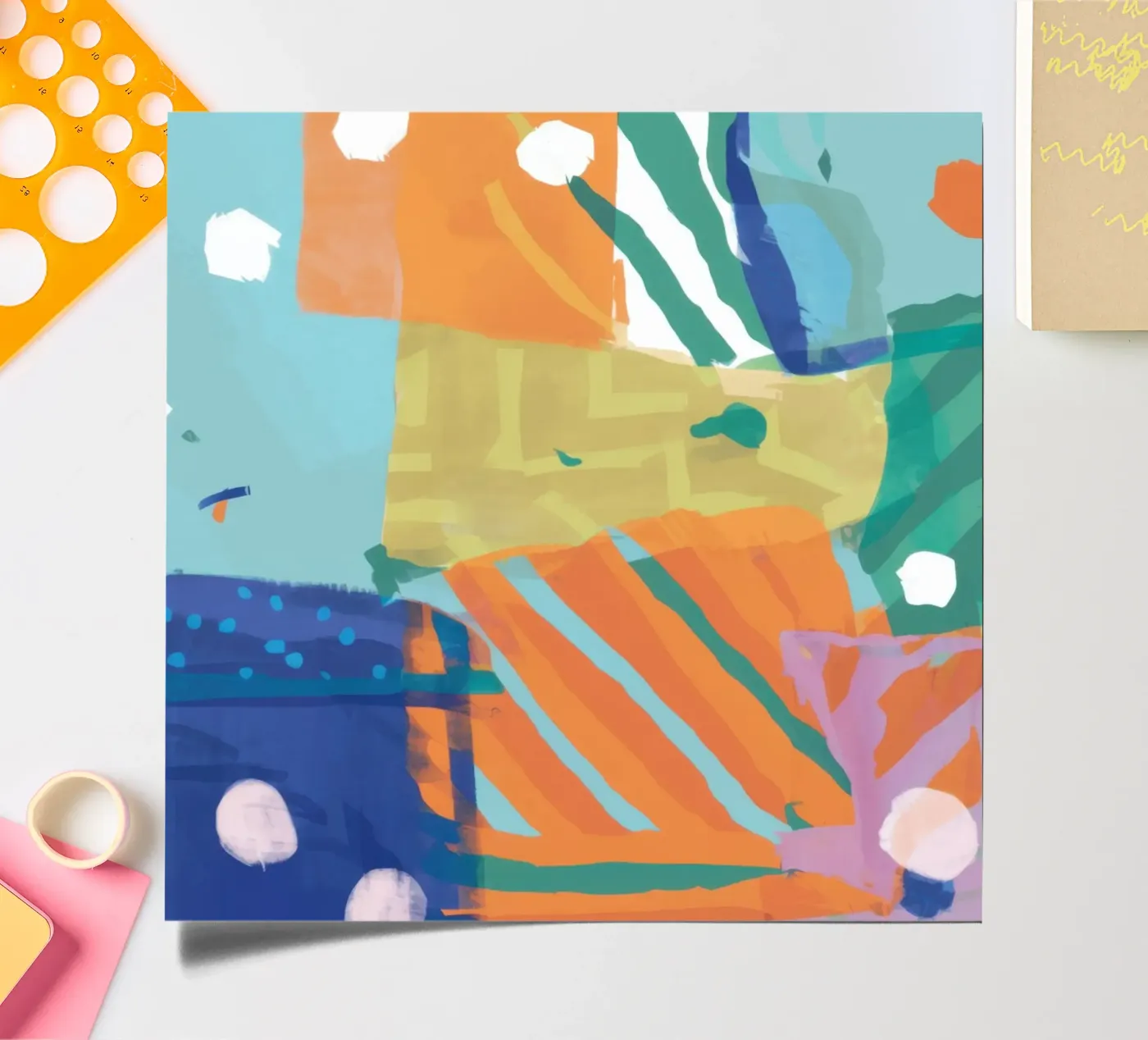 Patchwork Textuur Abstract stickervel van Frosh Pallete