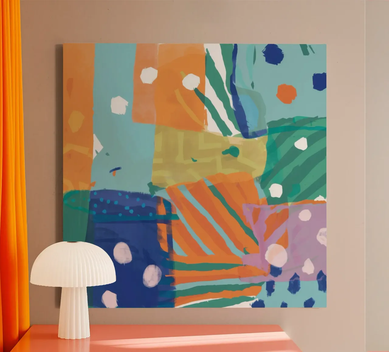 Patchwork Textuur Abstract canvas van Frosh Pallete