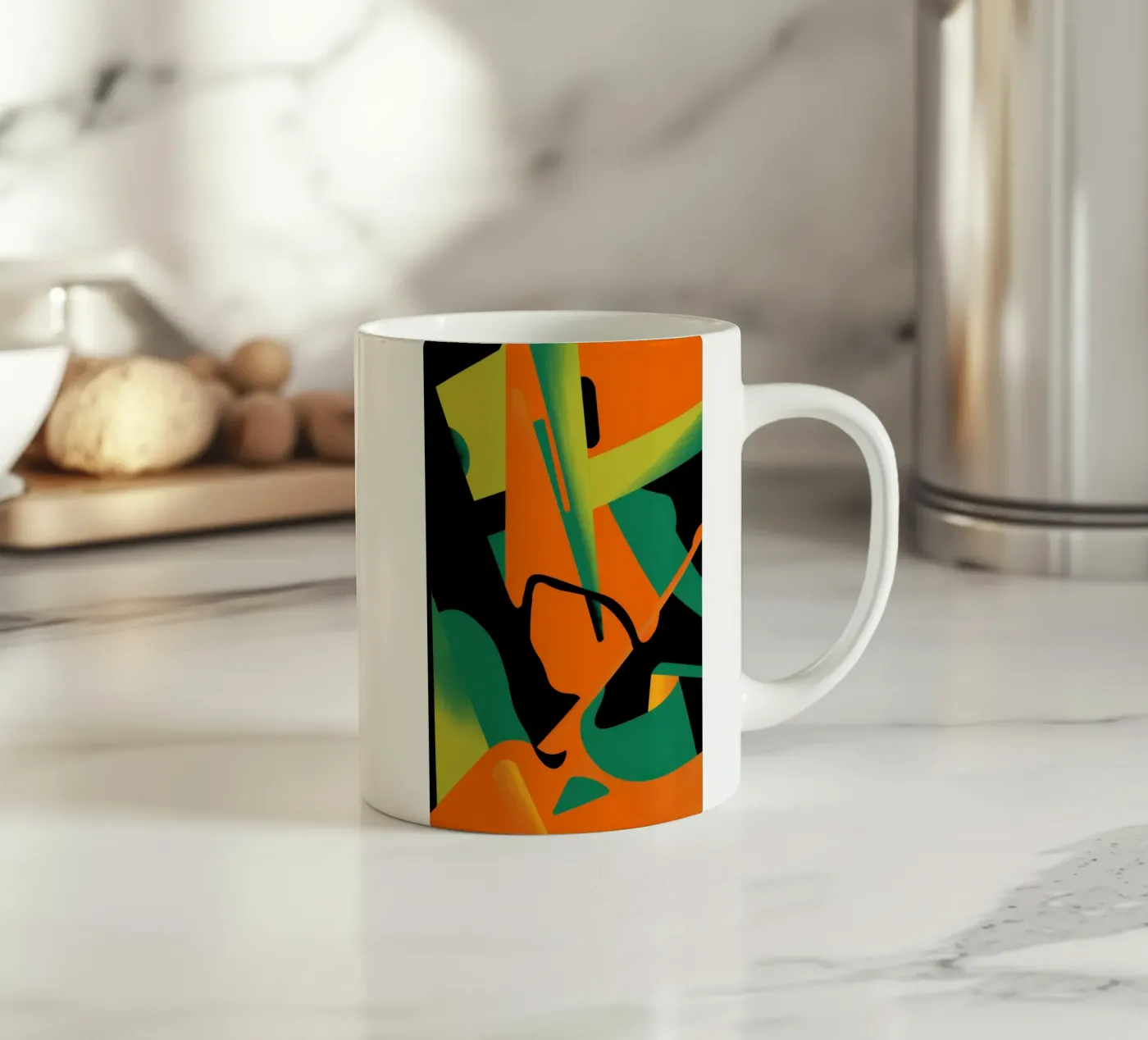 Bold Shape Abstract ceramic mug by Obs Canvas