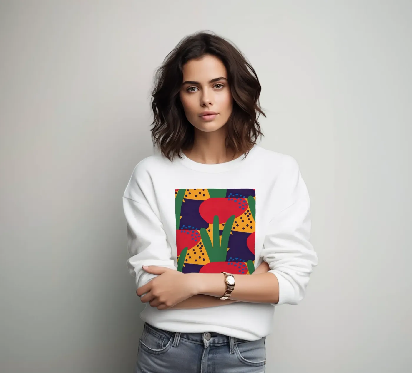 Red Beast Pattern sweatshirt by Thistle Bloom