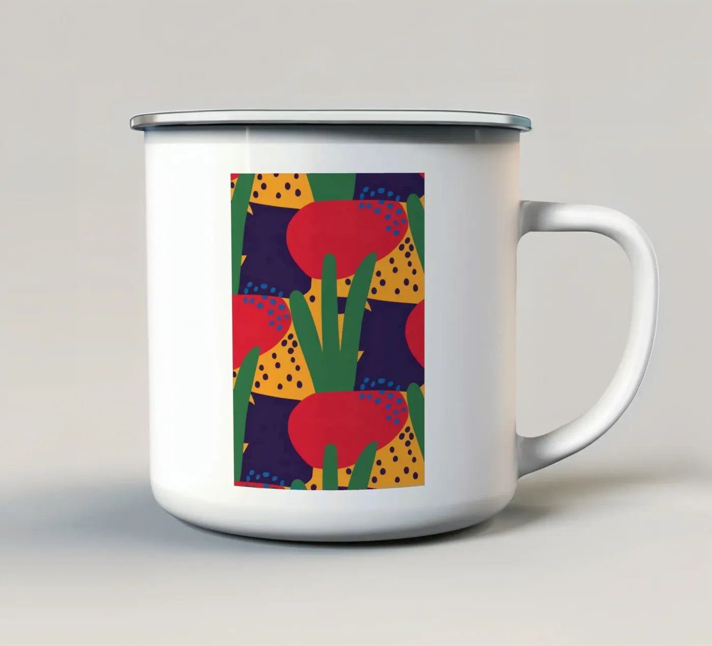 Red Beast Pattern enamel mug by Thistle Bloom