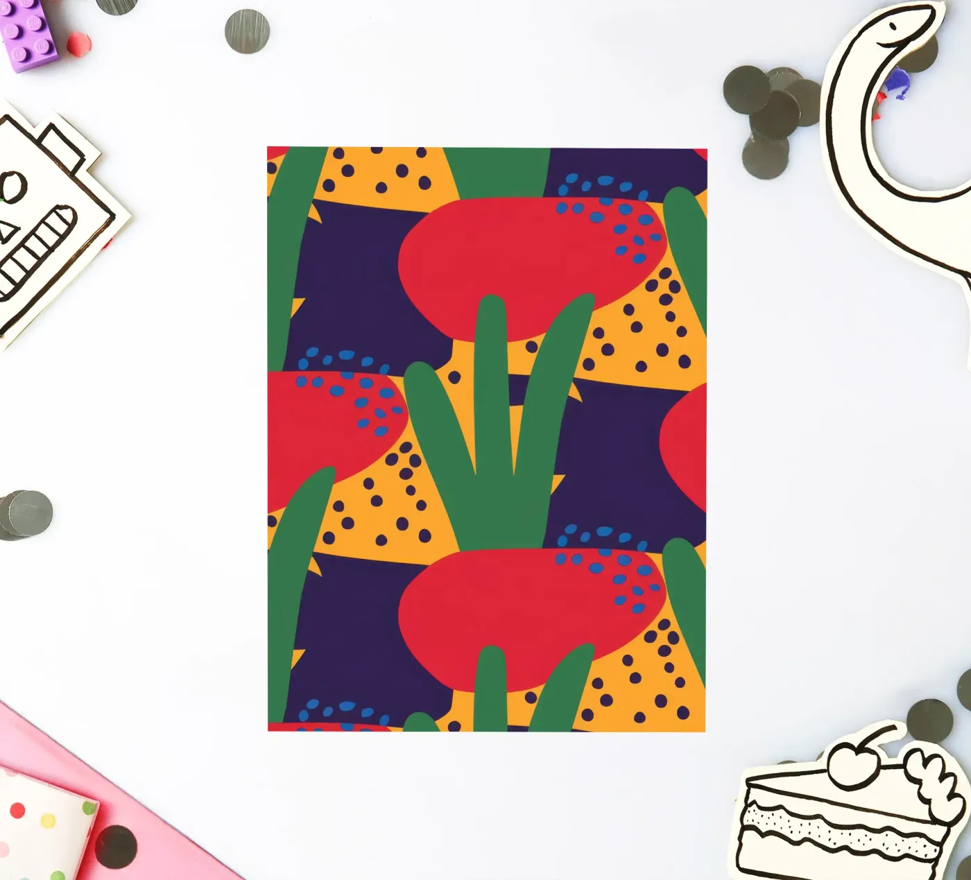 Red Beast Pattern Sticker von Thistle Bloom