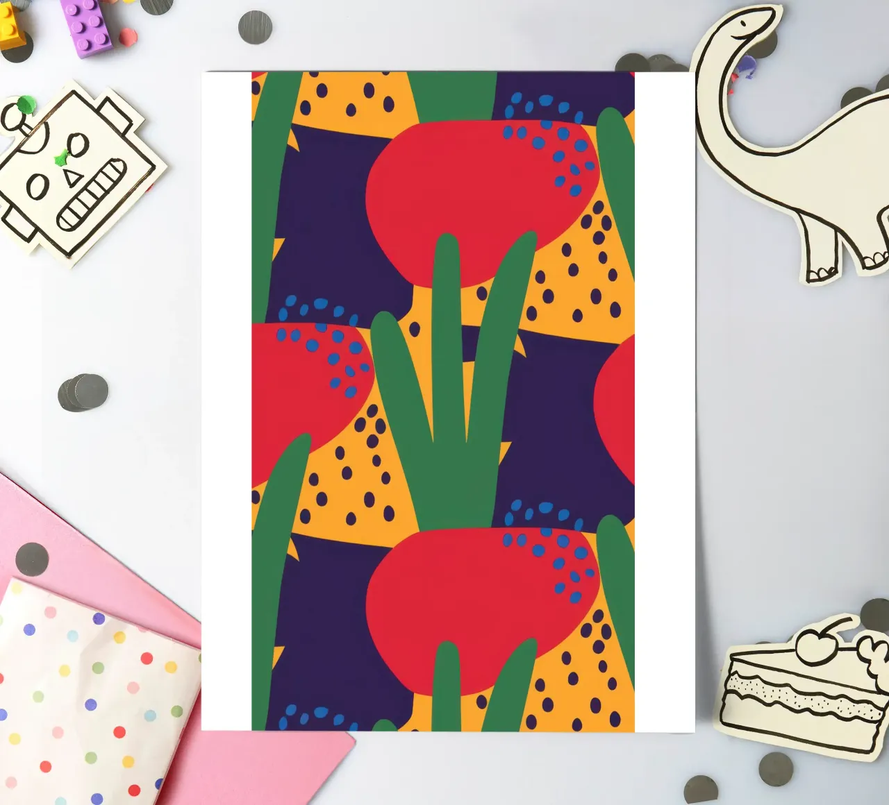 Red Beast Pattern sticker sheet by Thistle Bloom