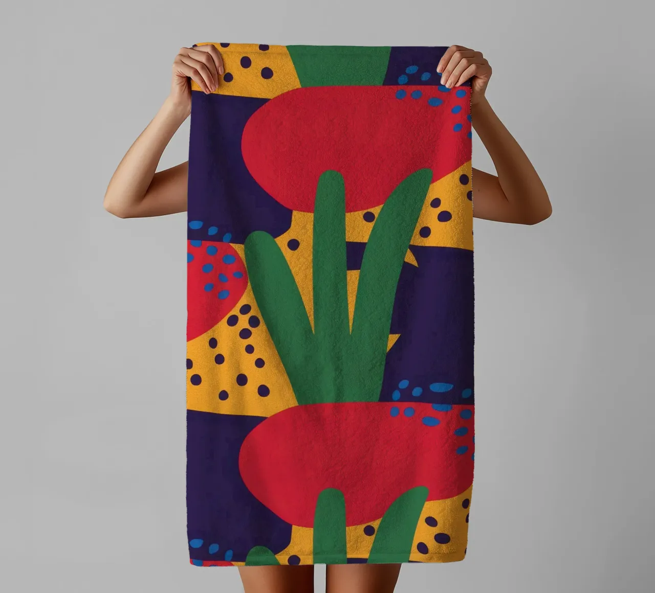 Red Beast Pattern towel by Thistle Bloom