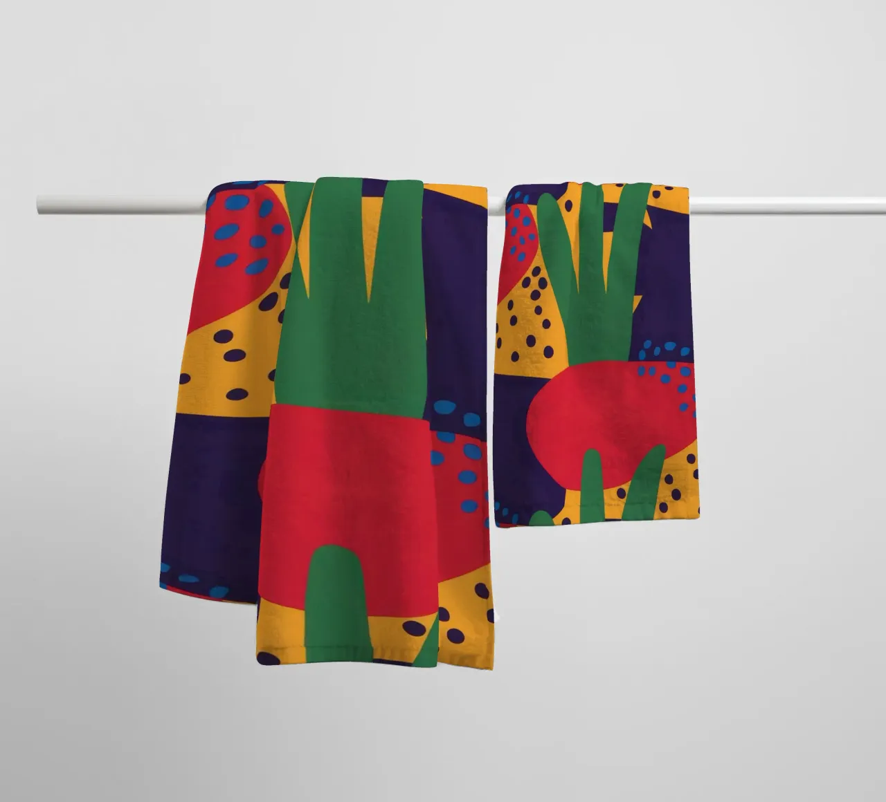 Red Beast Pattern towel by Thistle Bloom